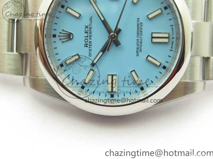 0504 Classic Oyster Perpetual 41mm 124300 ROF 1:1 Best Edition 904L Steel Tiffany Blue Dial on SS Bracelet A 2670